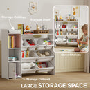 AIYAPLAY Toy Storage Unit With 8 Removable Bins, Storage Shelves, Cabinet