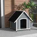 PawHut Dog Kennel Outdoor Dog House w/ Removable Floor, for Large Dogs, Grey