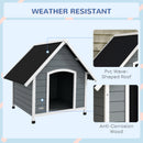 PawHut Dog Kennel Outdoor Dog House w/ Removable Floor, for Large Dogs, Grey