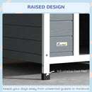 PawHut Dog Kennel Outdoor Dog House w/ Removable Floor, for Large Dogs, Grey