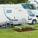 Outsunny Camping Picnic Table and 2 Benches Folding Aluminium Garden Table Set