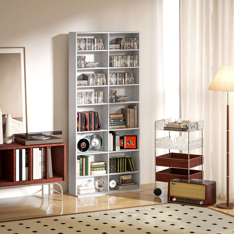 HOMCOM 640 CD Storage Unit 360 DVD Storage Tower W/ 18 Compartments