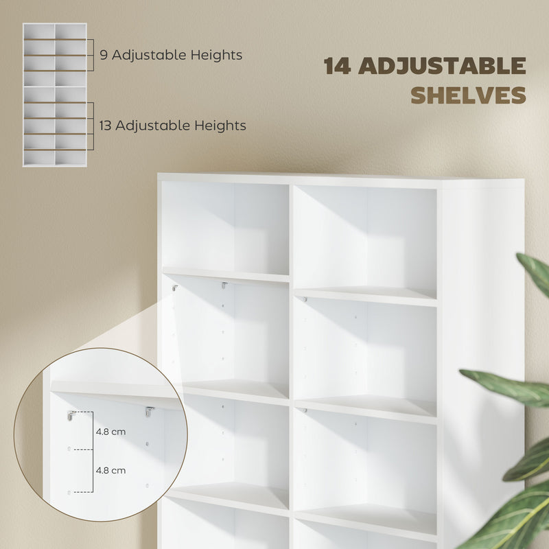HOMCOM 640 CD Storage Unit 360 DVD Storage Tower W/ 18 Compartments