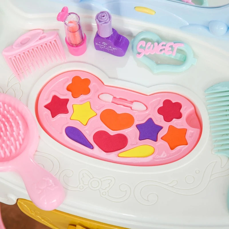 HOMCOM Dressing Table Set with Accessories - Pink