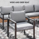 Outsunny 9 Seater Outdoor Corner Sofa Set with Wide and Deep Seats