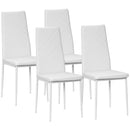 HOMCOM Dining Chairs, Faux Leather Kitchen Chairs, White