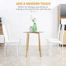 HOMCOM Dining Chairs, Faux Leather Kitchen Chairs, White