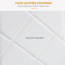 HOMCOM Dining Chairs, Faux Leather Kitchen Chairs, White