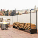 Outsunny 8.5ft Firewood Rack, Log Storage Holder with Waterproof Cover