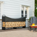 Outsunny 8.5ft Firewood Rack, Log Storage Holder with Waterproof Cover