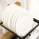 HOMCOM 65cm Over The Sink Dish Drainer Rack, 2 Tier Dish Rack For Kitchen, Black