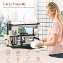 HOMCOM 65cm Over The Sink Dish Drainer Rack, 2 Tier Dish Rack For Kitchen, Black