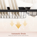 HOMCOM 65cm Over The Sink Dish Drainer Rack, 2 Tier Dish Rack For Kitchen, Black