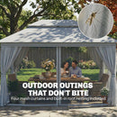 Outsunny 3 X 4 M Outdoor Garden Gazebo With UPF50+ Double Roof, Dark Grey