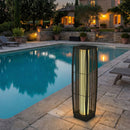 Outsunny Solar Rattan Floor Lamp Auto On/Off Garden Lantern, Dark Grey