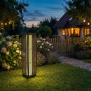 Outsunny Solar Rattan Floor Lamp Auto On/Off Garden Lantern, Dark Grey