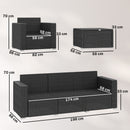 Outsunny Rattan Garden Furniture Set with Wide Armrests, Cushions, Dark Grey