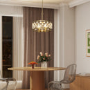 HOMCOM Adjustable Ceiling Light With 4 Light, Modern Crystal Chandelier