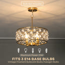 HOMCOM Adjustable Ceiling Light With 4 Light, Modern Crystal Chandelier