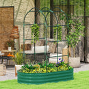 Outsunny 5 x 3 x 6ft Galvanised Raised Garden Bed with Trellis, Green