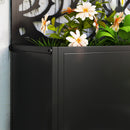 Outsunny Metal Raised Garden Bed with Trellis, Outdoor Elevated Planter Box
