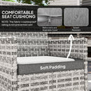 Outsunny 4 Seater Rattan Garden Furniture Set With Cushion