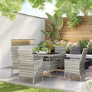 Outsunny 4 Seater Rattan Garden Furniture Set With Cushion