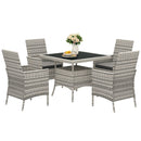 Outsunny 4 Seater Rattan Garden Furniture Set With Cushion