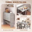 HOMCOM Wooden Folding Table Writing Desk Grey