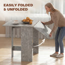 HOMCOM Wooden Folding Table Writing Desk Grey