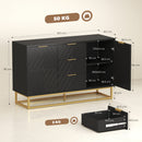 HOMCOM Sideboard Storage Cabinet with Adjustable Shelves, Black