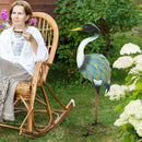 Outsunny Heron Garden Statue, Metal Garden Gift with Stakes, Multi-Colour