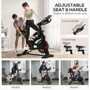 HOMCOM 8kg Flywheel Exercise Bike With Adjustable Height, Resistance, Black