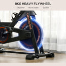 HOMCOM 8kg Flywheel Exercise Bike With Adjustable Height, Resistance, Black