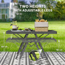 Outsunny 3 ft Folding Camping Table w/ Adjustable Heights & Mesh Desktop