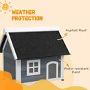 PawHut Outdoor Feral Cat House with Openable Asphalt Roof, Grey