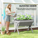 Outsunny Wooden Planter Raised Bed Stand Vegetable Flower Bed, Light Grey
