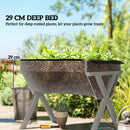 Outsunny Wooden Planter Raised Bed Stand Vegetable Flower Bed, Light Grey