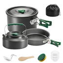 Outsunny Camping Cookware Set For 2-3 People, Camping Cooking Kit, Grey