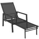 Outsunny Sun Lounger W/ Retractable Footrest, 5-Position Adjustable