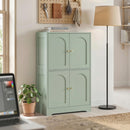 HOMCOM 110cm Kitchen Cupboard with 4 Arched Doors and 2 Adjustable Shelves