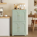 HOMCOM 110cm Kitchen Cupboard with 4 Arched Doors and 2 Adjustable Shelves