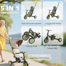 AIYAPLAY 5 in 1 Foldable Kids Trike, Toddler Tricycle for 1-3 Years,