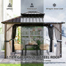 Outsunny 3 X 3.6 M Hardtop Gazebo Canopy With Aluminium Frame, Garden Gazebo