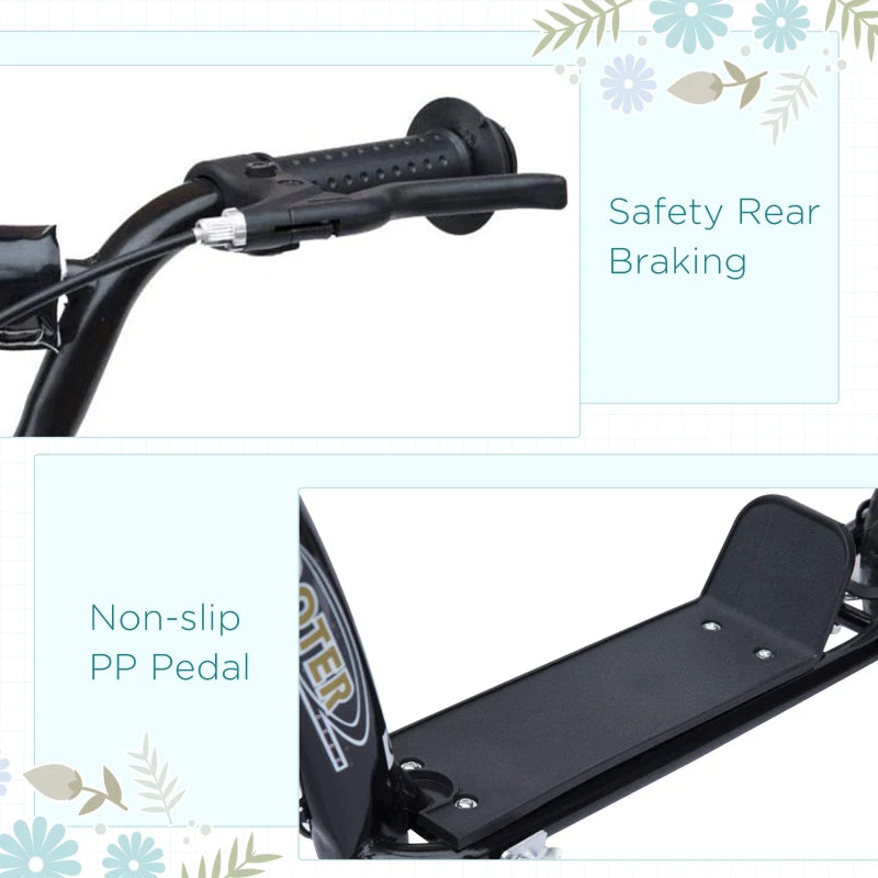 HOMCOM Teen Push Scooter -  Black