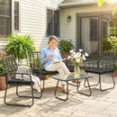 Outsunny Rattan Garden Furniture Set, 4 Piece Outdoor Patio Furniture
