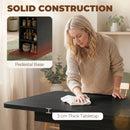 HOMCOM Extendable Dining Table For 4-6, Kitchen Table With Shelves, Black