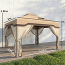 Outsunny 3 x 3.6 m Garden Gazebo with Shelves, UPF50+ Permanent Gazebo