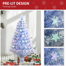 HOMCOM Christmas Fibre Optic White Tree 4' with 26 Multi Lights