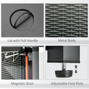 Outsunny Square Propane Gas Fire Pit Table, 50000 BTU Rattan Smokeless Firepit Patio Heater with Protective Cover, Lava Rocks and Lid, 71cm x 71cm x 62cm, Black